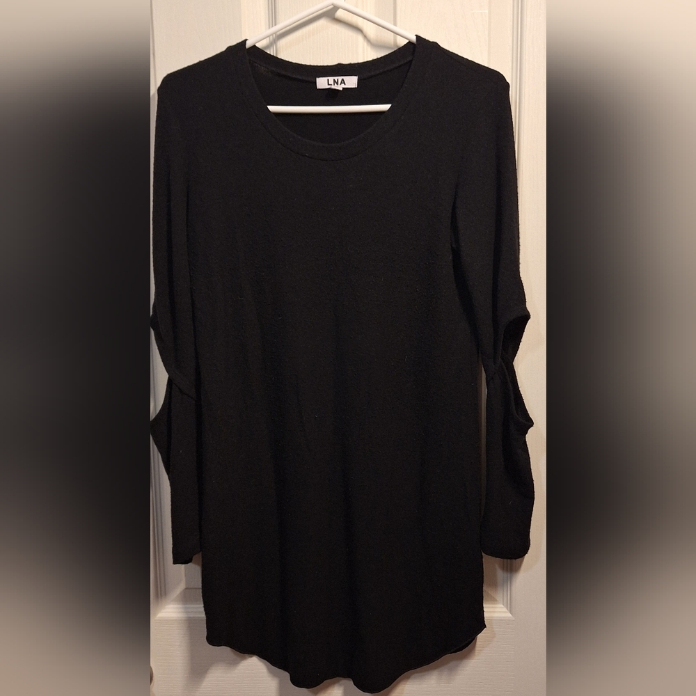 LNA Black Long Sleeve Cutout Tee XS